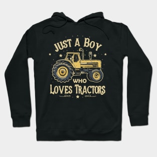 Just A Boy Who Loves Tractors. Kids Farm Lifestyle Hoodie